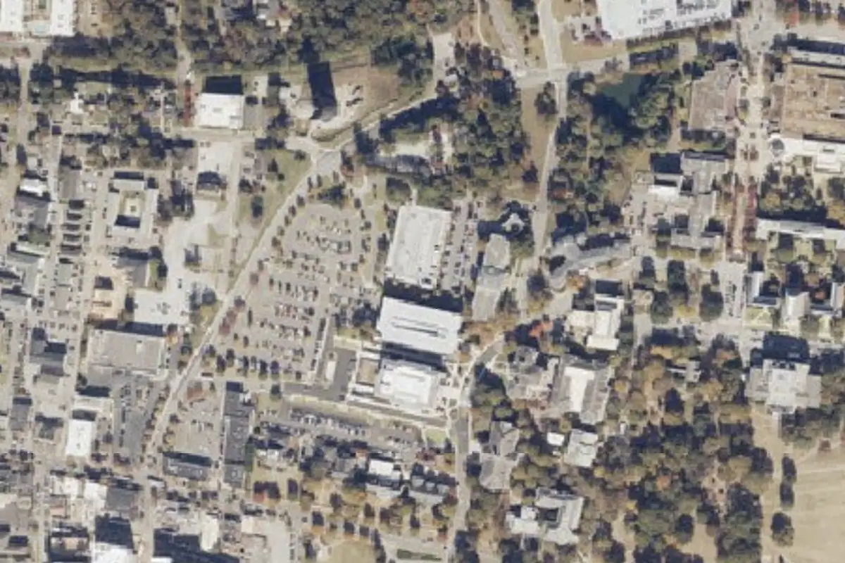 Foto aérea de la zona de West Campus