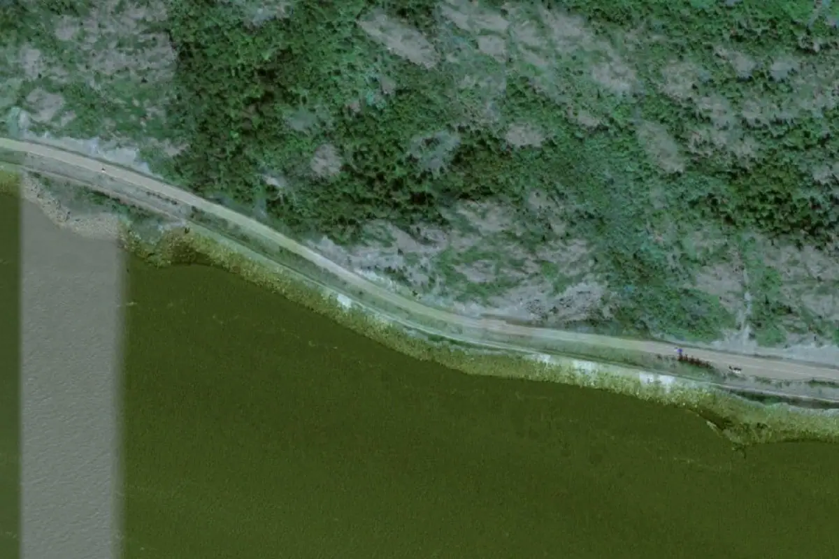 Aerial photo of the Sky Pilot Bouldering area