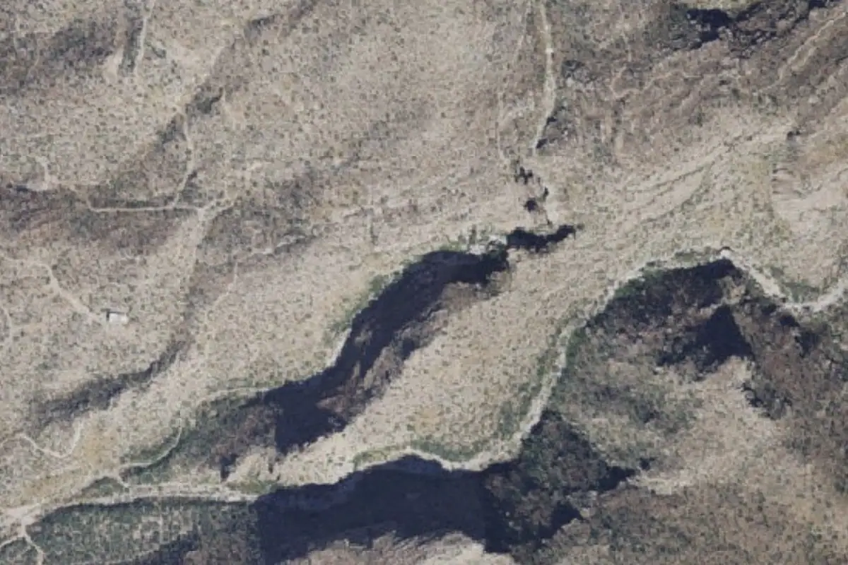 Aerial photo of the La Milagrosa Canyon area