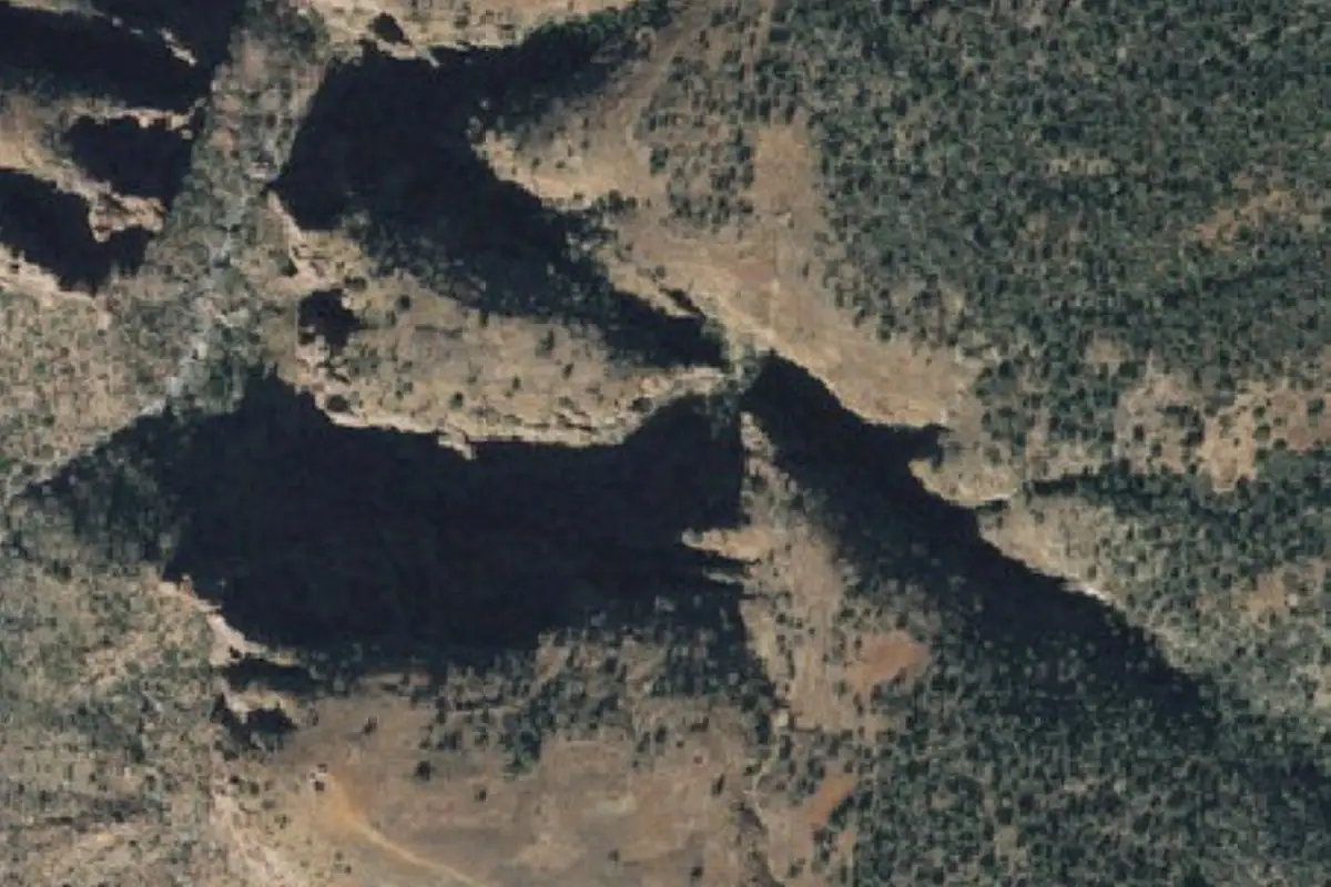 Foto aérea de la zona de Sierra Ancha Mountains