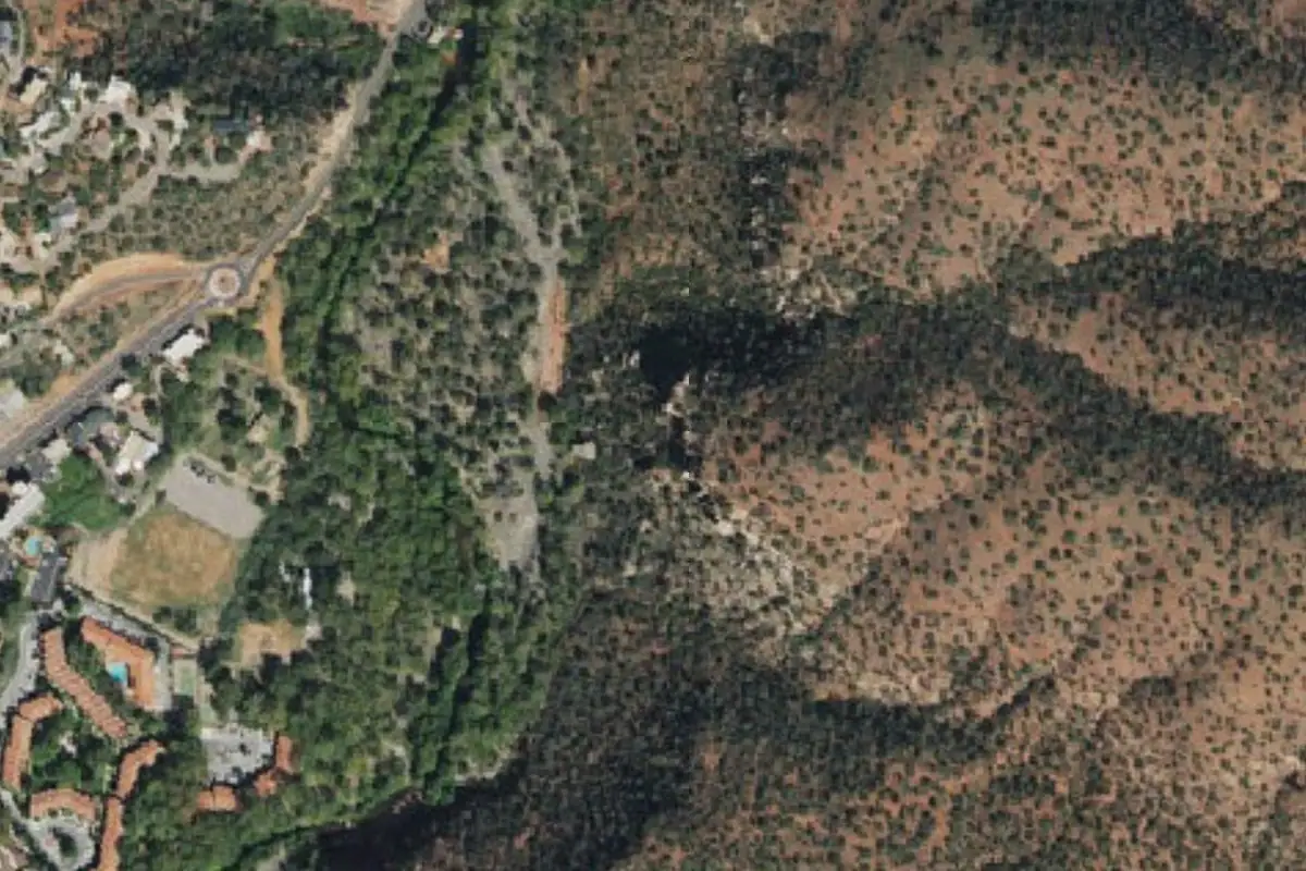 Aerial photo of the The Anvil Boulders area