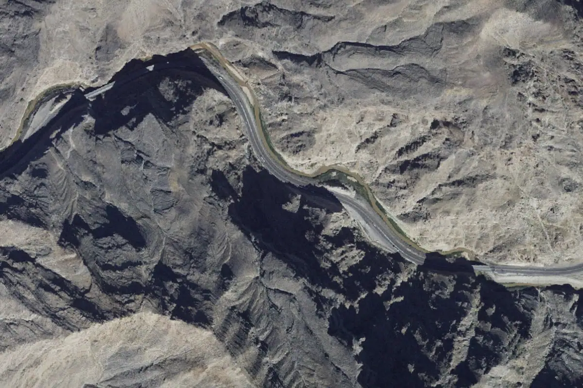 Foto aérea de la zona de Virgin River Gorge