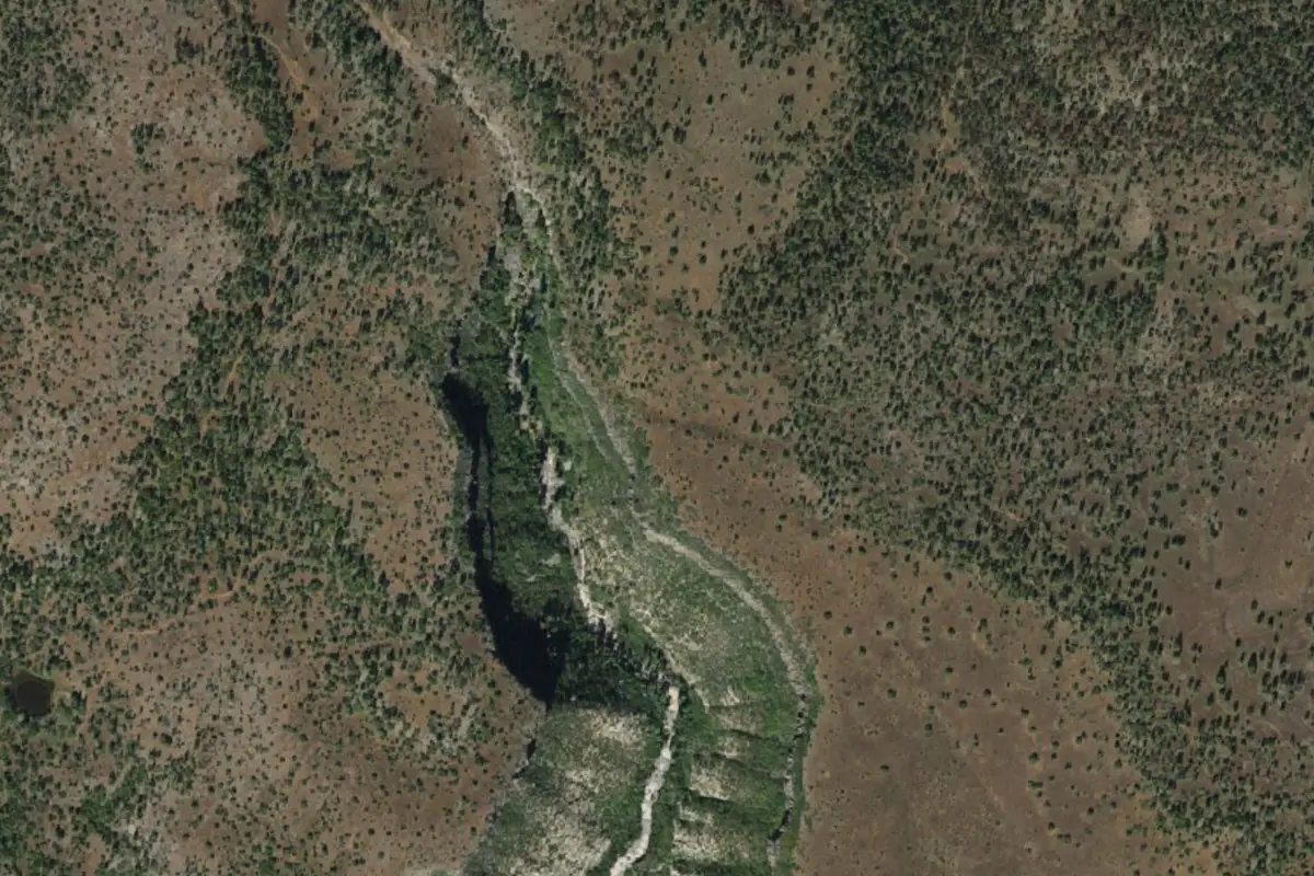 Foto aérea de la zona de Whitetail Canyon
