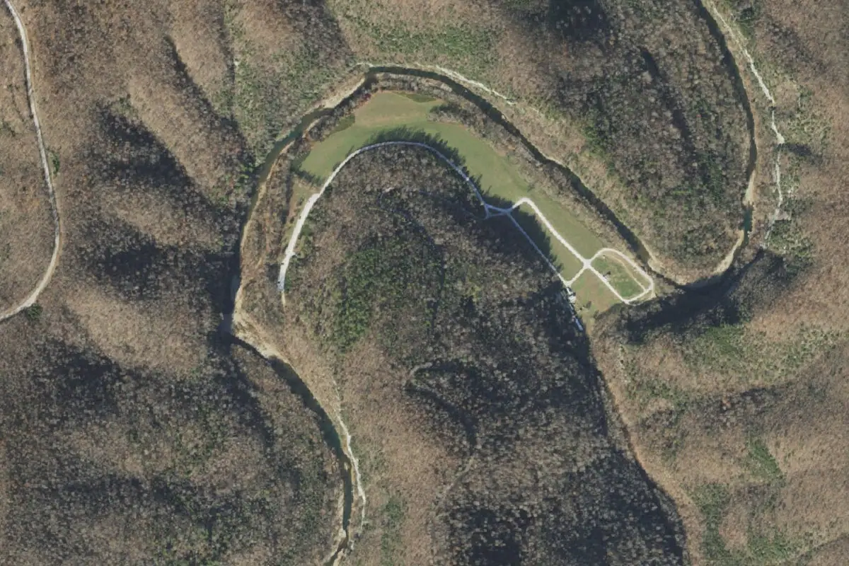 Foto aérea de la zona de Steel Creek - Upper Buffalo River