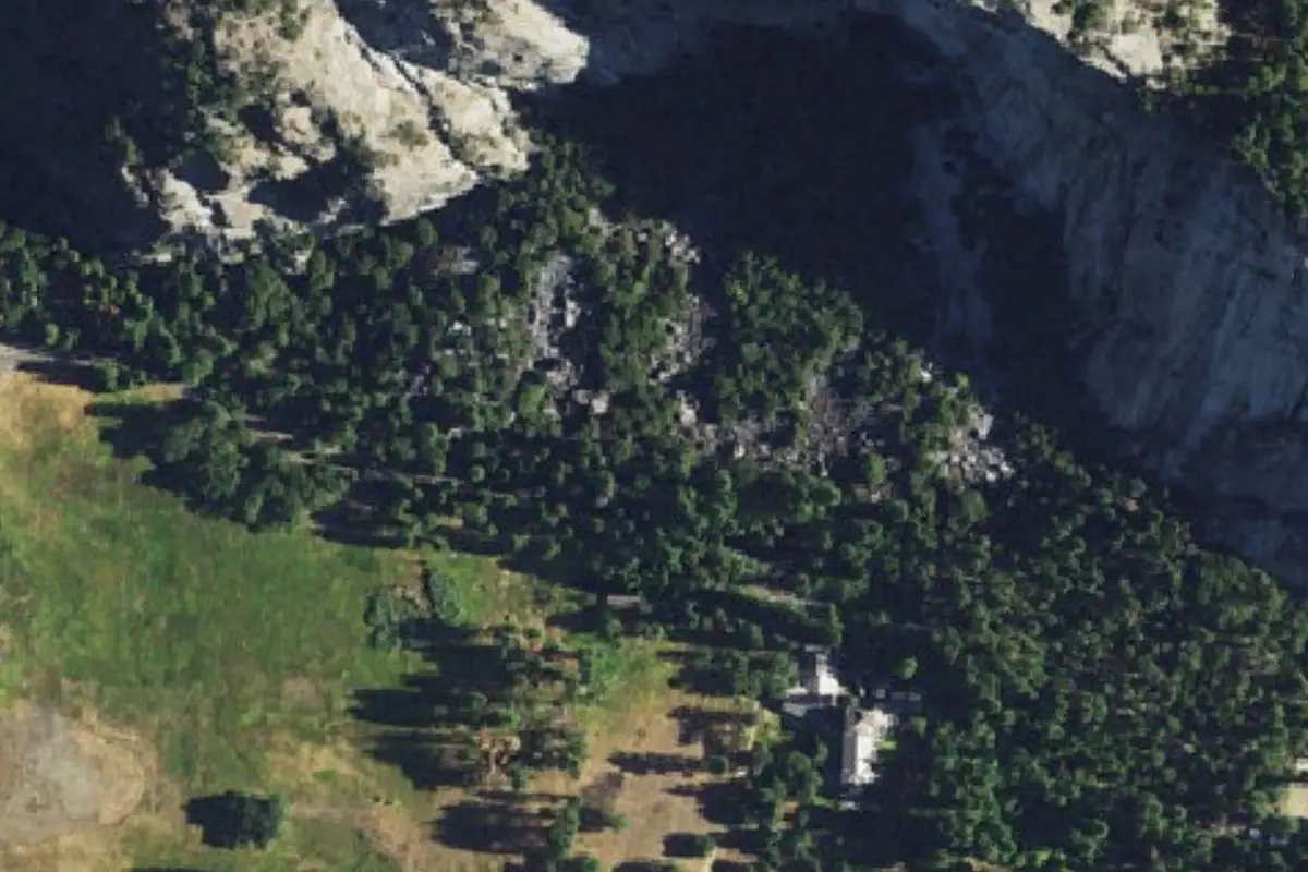 Foto aérea de la zona de Ahwahnee Boulders