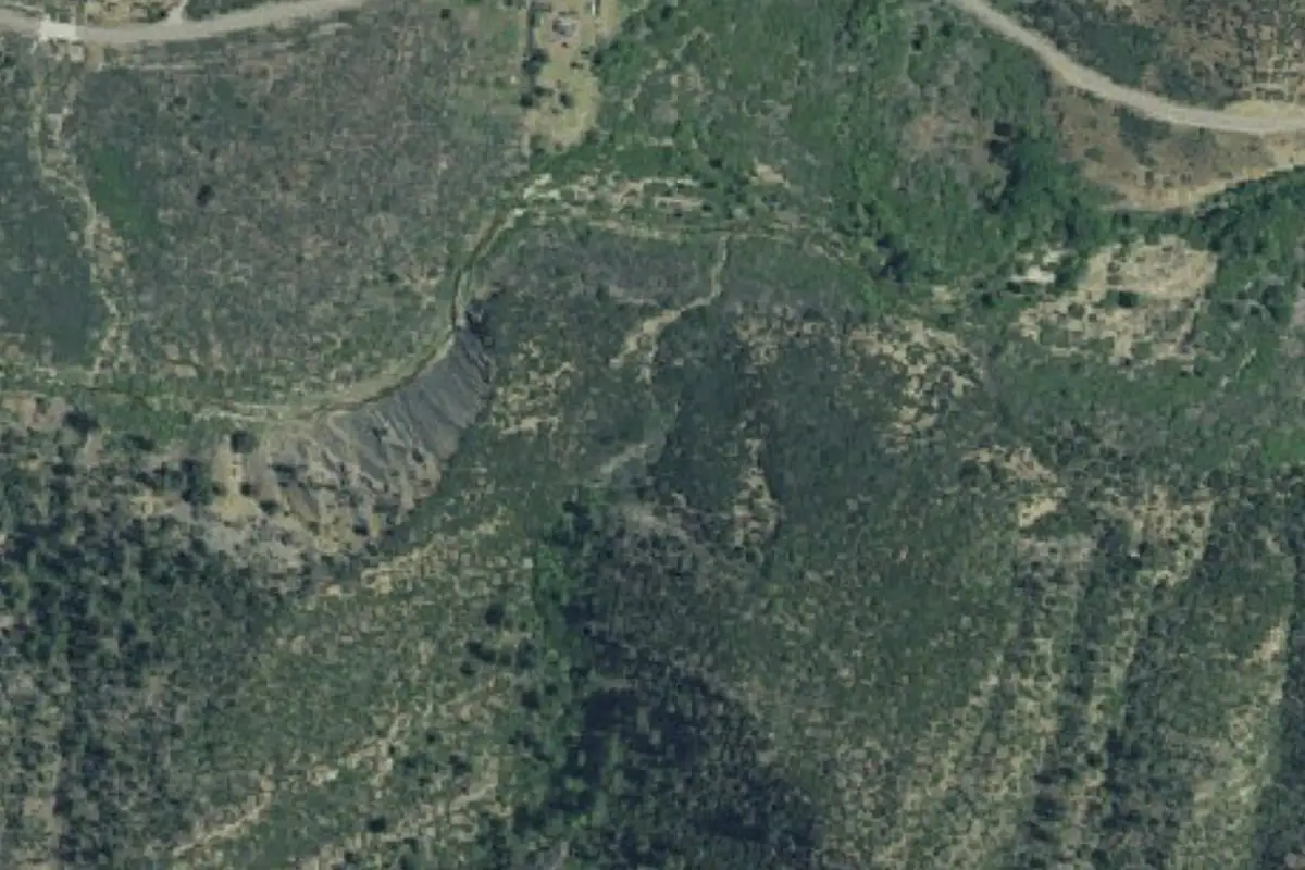 Foto aérea de la zona de Bigcone and Ladybug Canyons