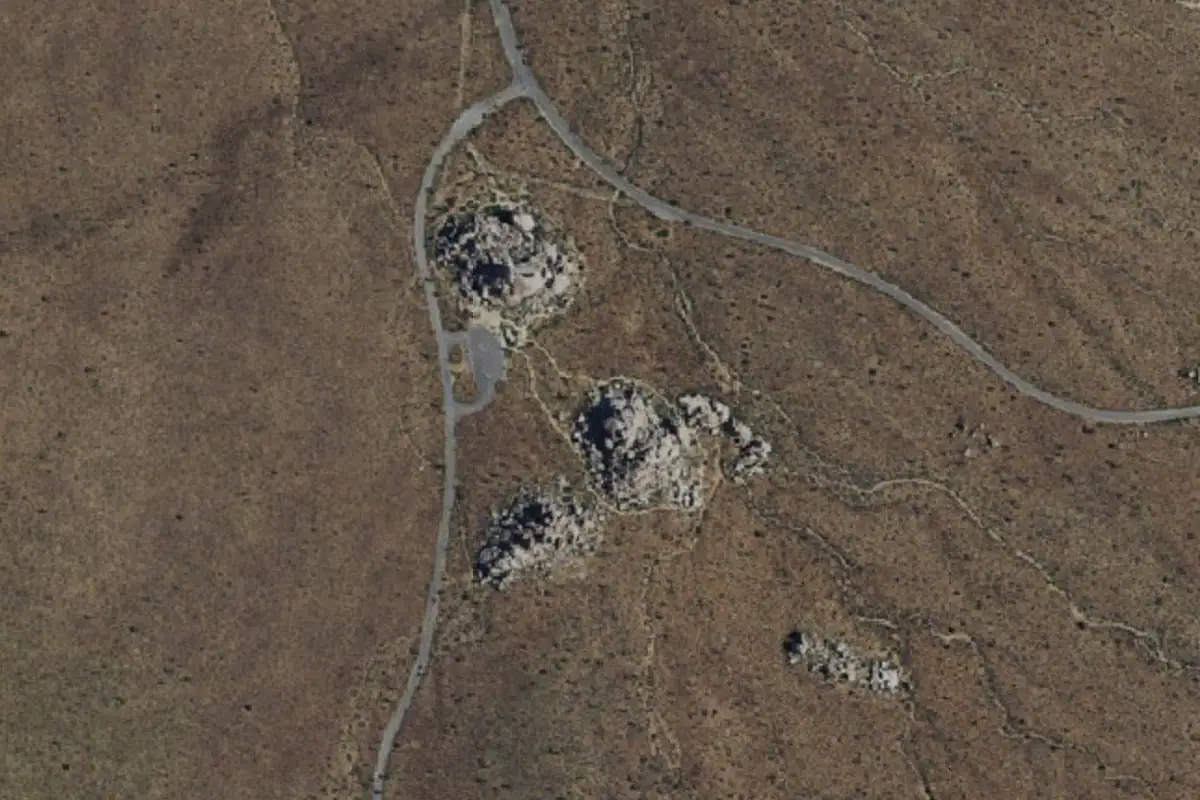 Aerial photo of the Cap Rock Bouldering area
