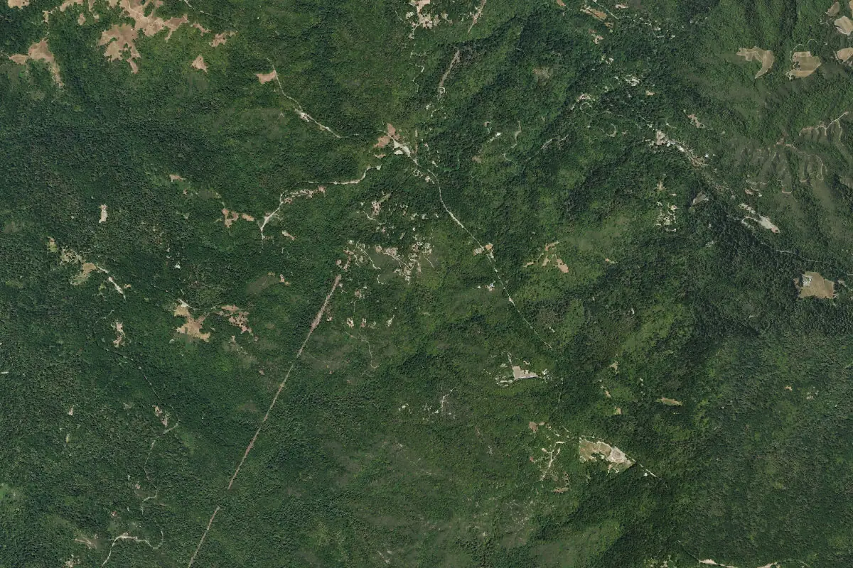 Aerial photo of the Castle Rock Area Bouldering area