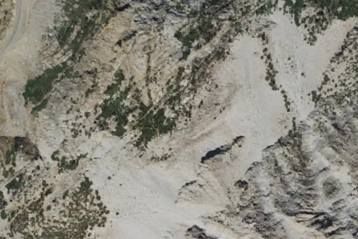 Aerial photo of the Dinosaur Crag area