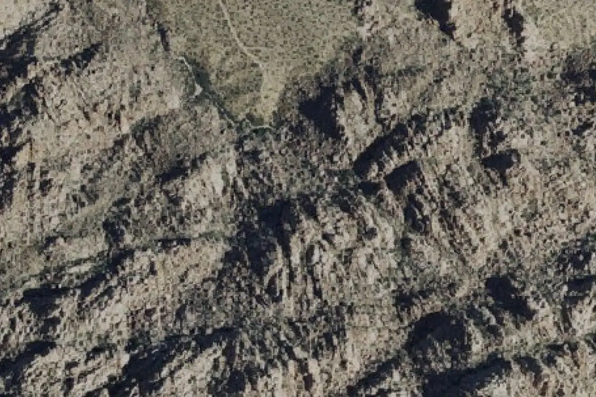 Foto aérea de la zona de Gunsight Canyon