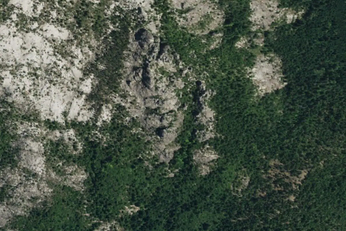 Aerial photo of the Indian Springs Canyon area