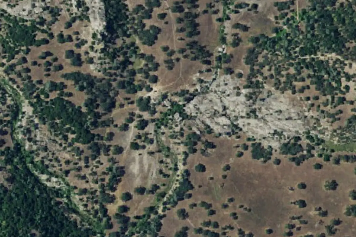 Aerial photo of the Lost Boulders area