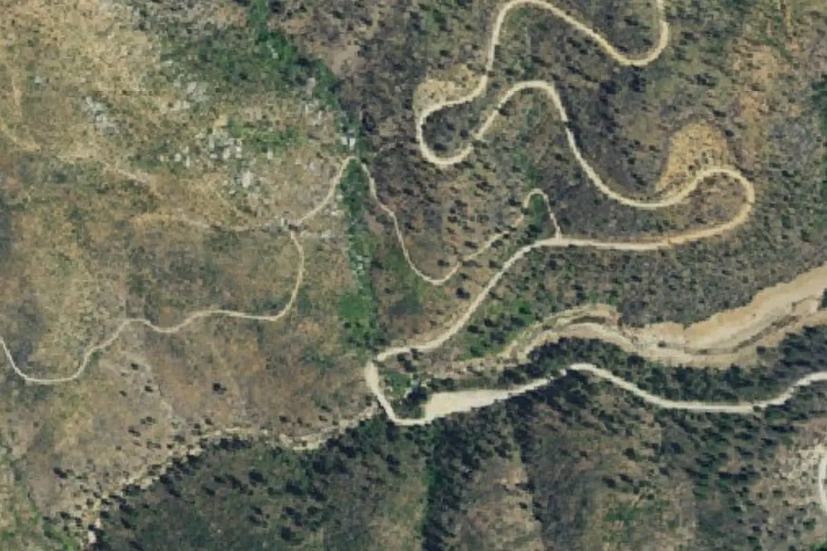 Foto aérea de la zona de Mary Fork Boulders