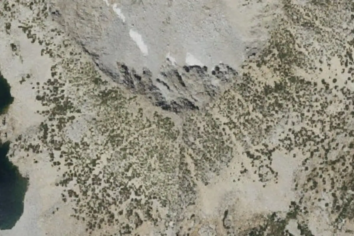 Aerial photo of the Peak 12,192 area