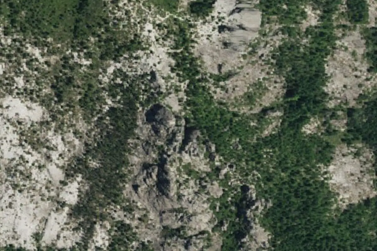 Foto aérea de la zona de Pin Cushion Wall