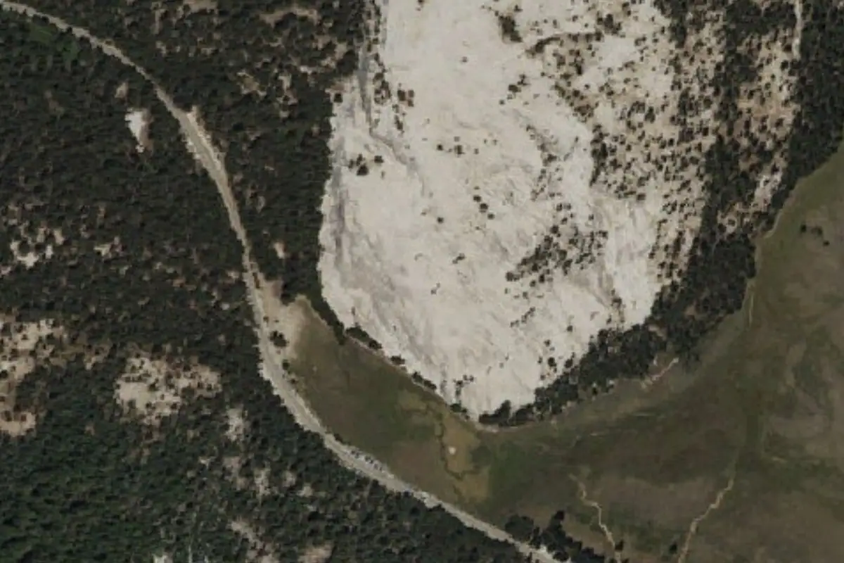 Foto aérea de la zona de Pothole Dome