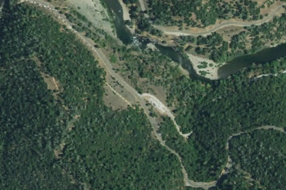 Aerial photo of the Quarry Bouldering area
