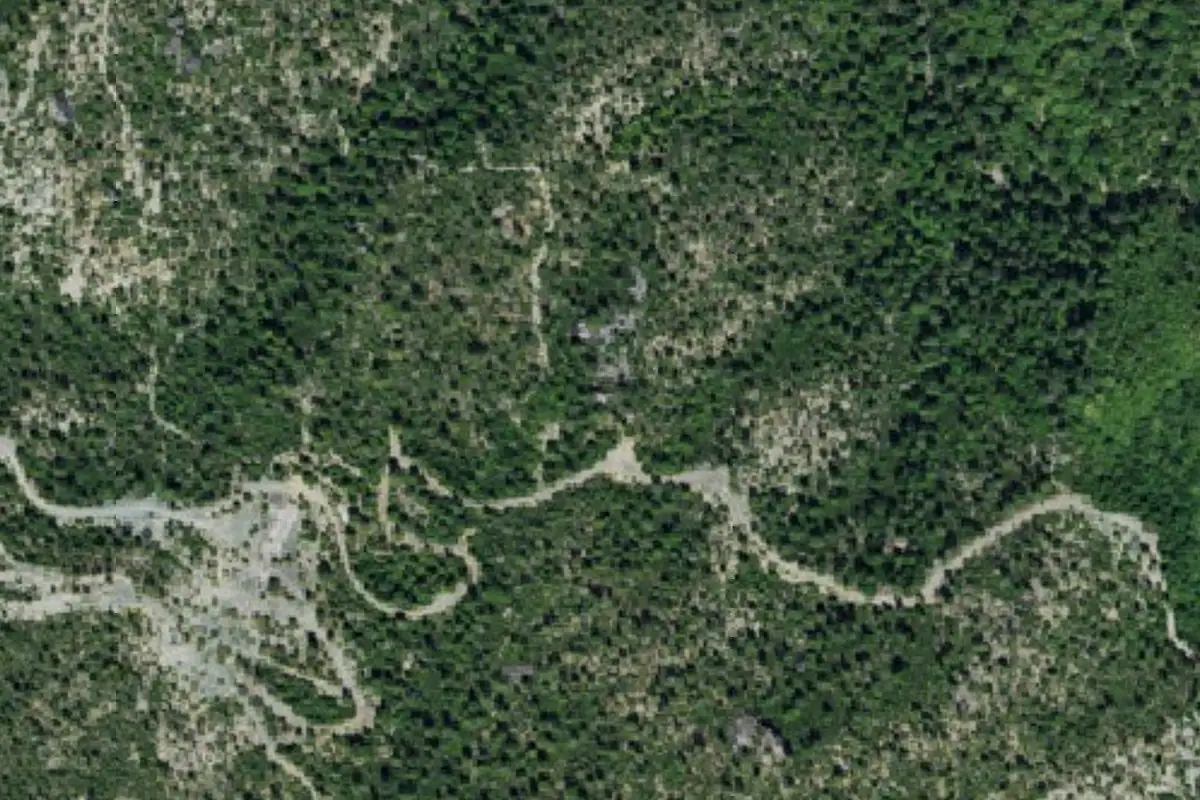 Aerial photo of the The Pit (Lacerator) area