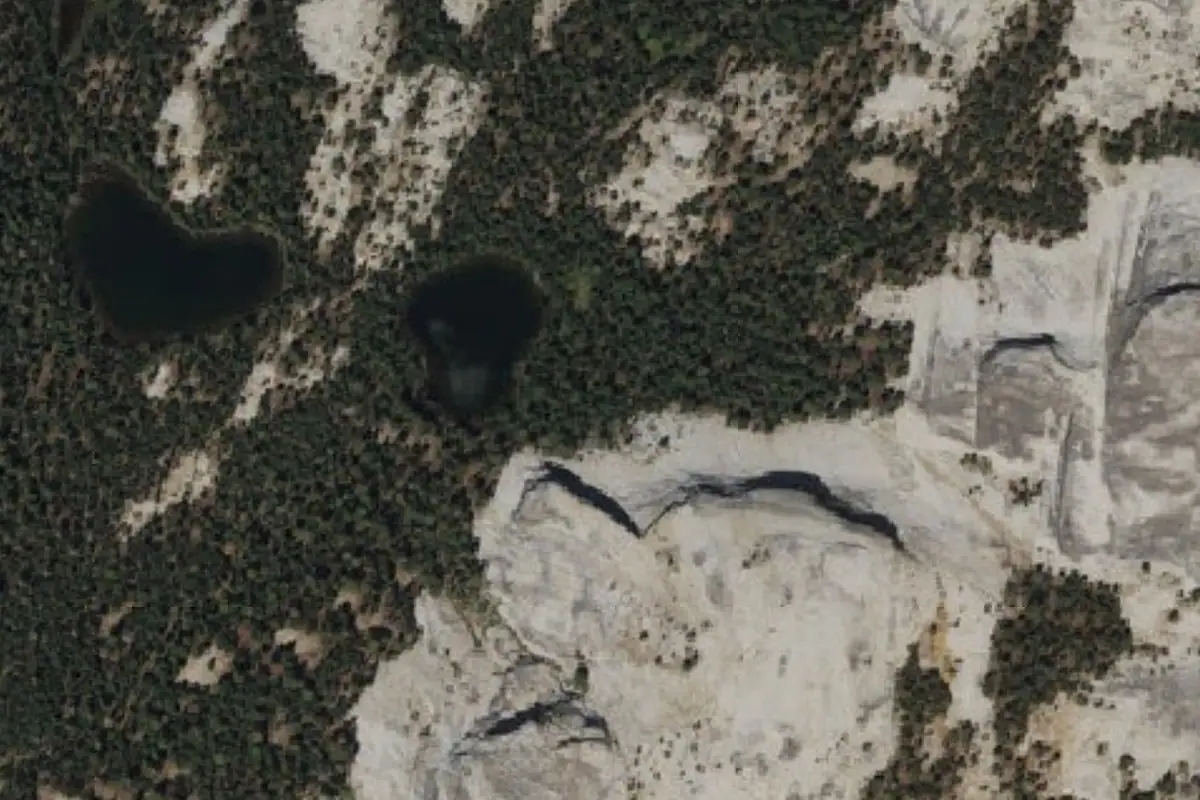 Foto aérea de la zona de West Cottage Dome
