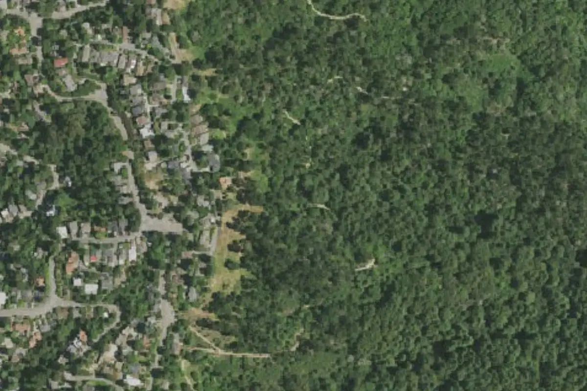 Aerial photo of the West Ridge Rocks area