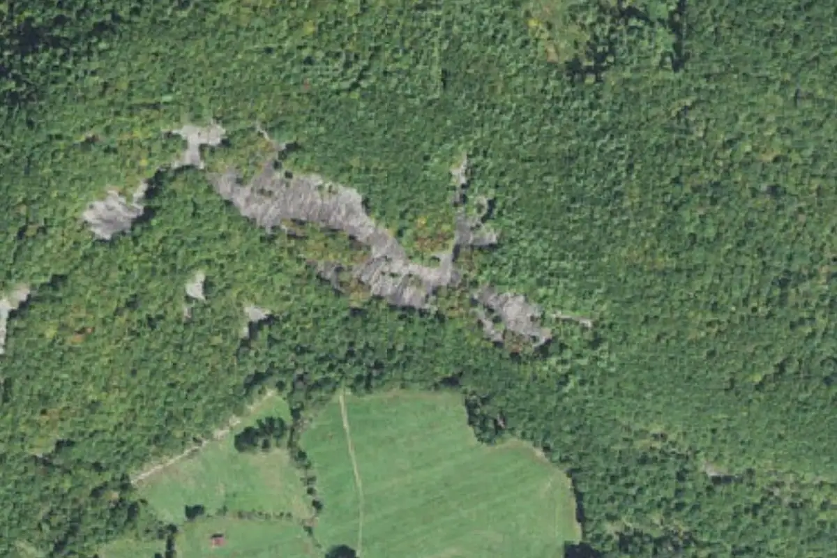 Foto aérea de la zona de Horseshoe Rock