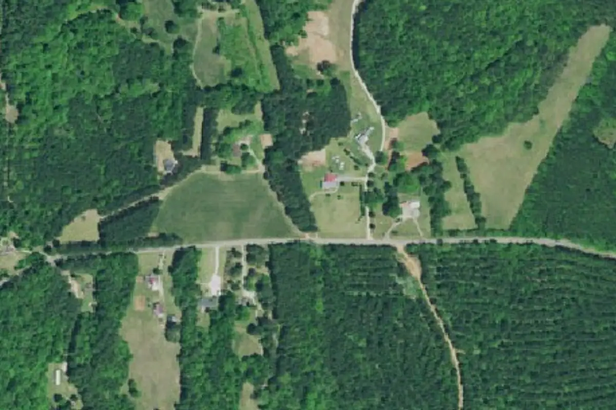 Foto aérea de la zona de Can't Sit Boulder