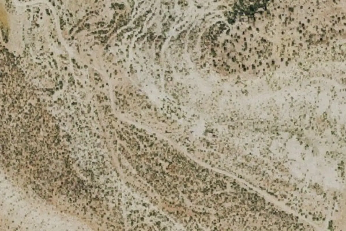 Aerial photo of the Atomic Energy Bouldering area