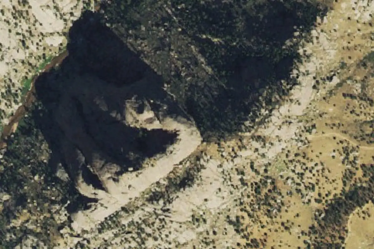 Aerial photo of the Big Rock Candy Mountain area