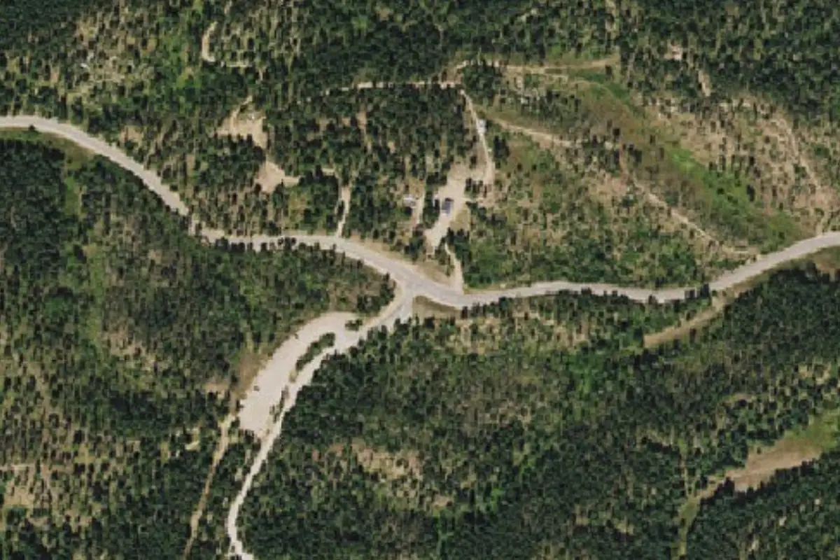 Aerial photo of the Cabin Ridge Rock area