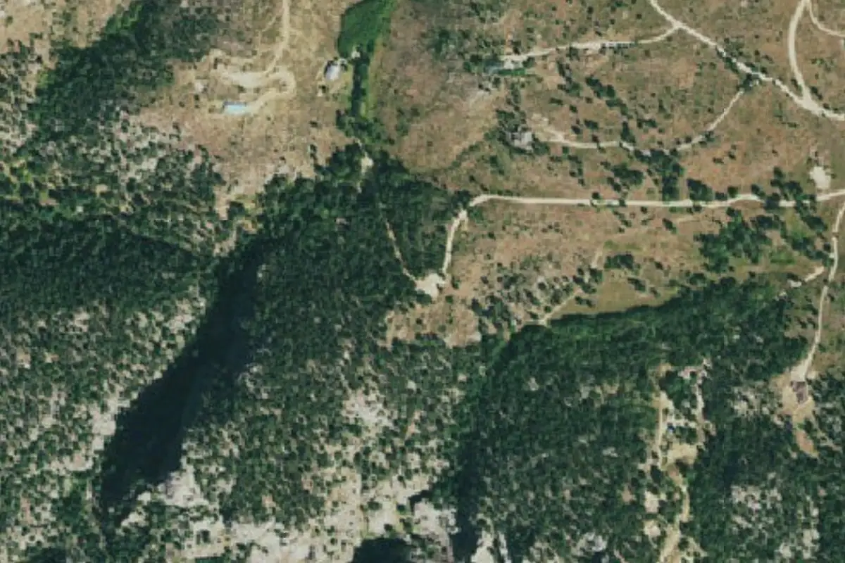 Foto aérea de la zona de Candle Stick Crag