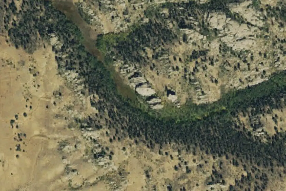 Foto aérea de la zona de Castle Rock Gulch