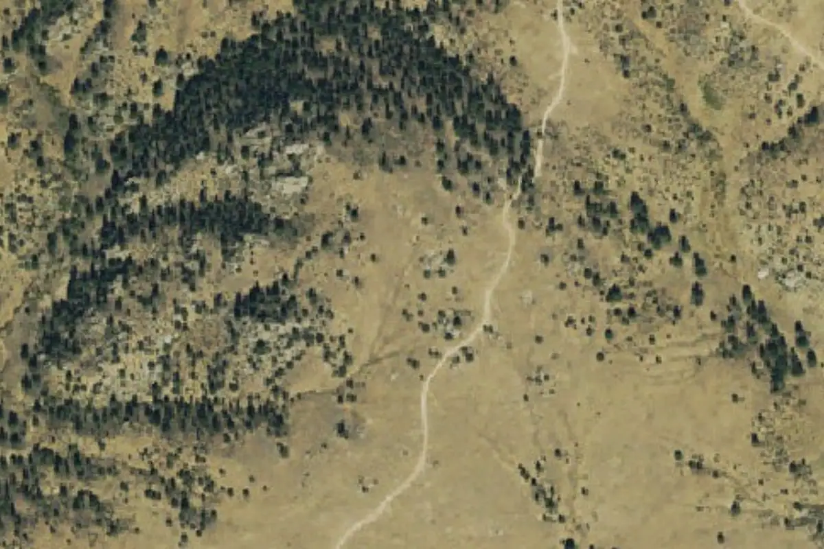 Aerial photo of the Christmas Crag area