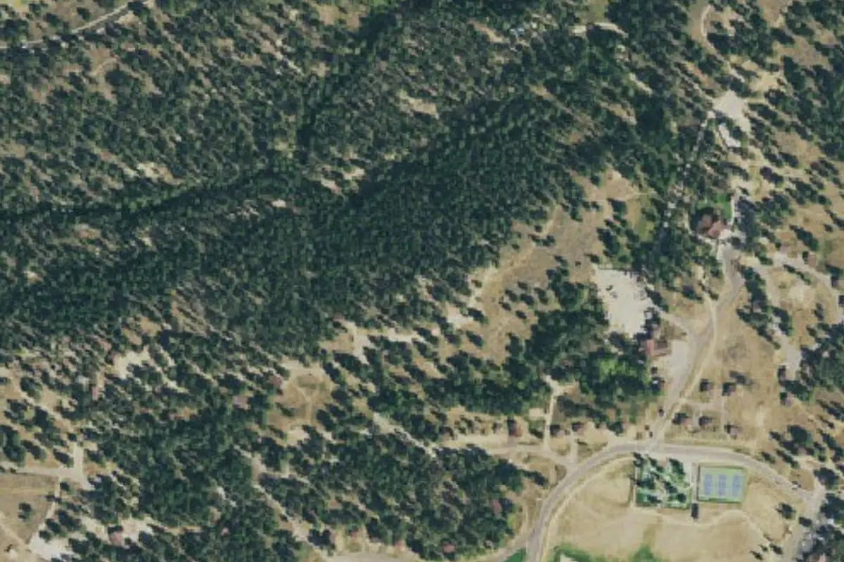 Foto aérea de la zona de Fellowship Boulder