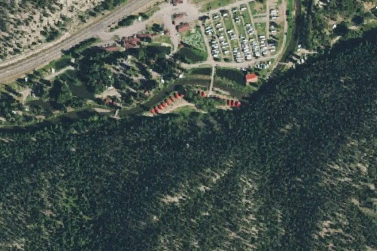 Foto aérea de la zona de Flag Rock