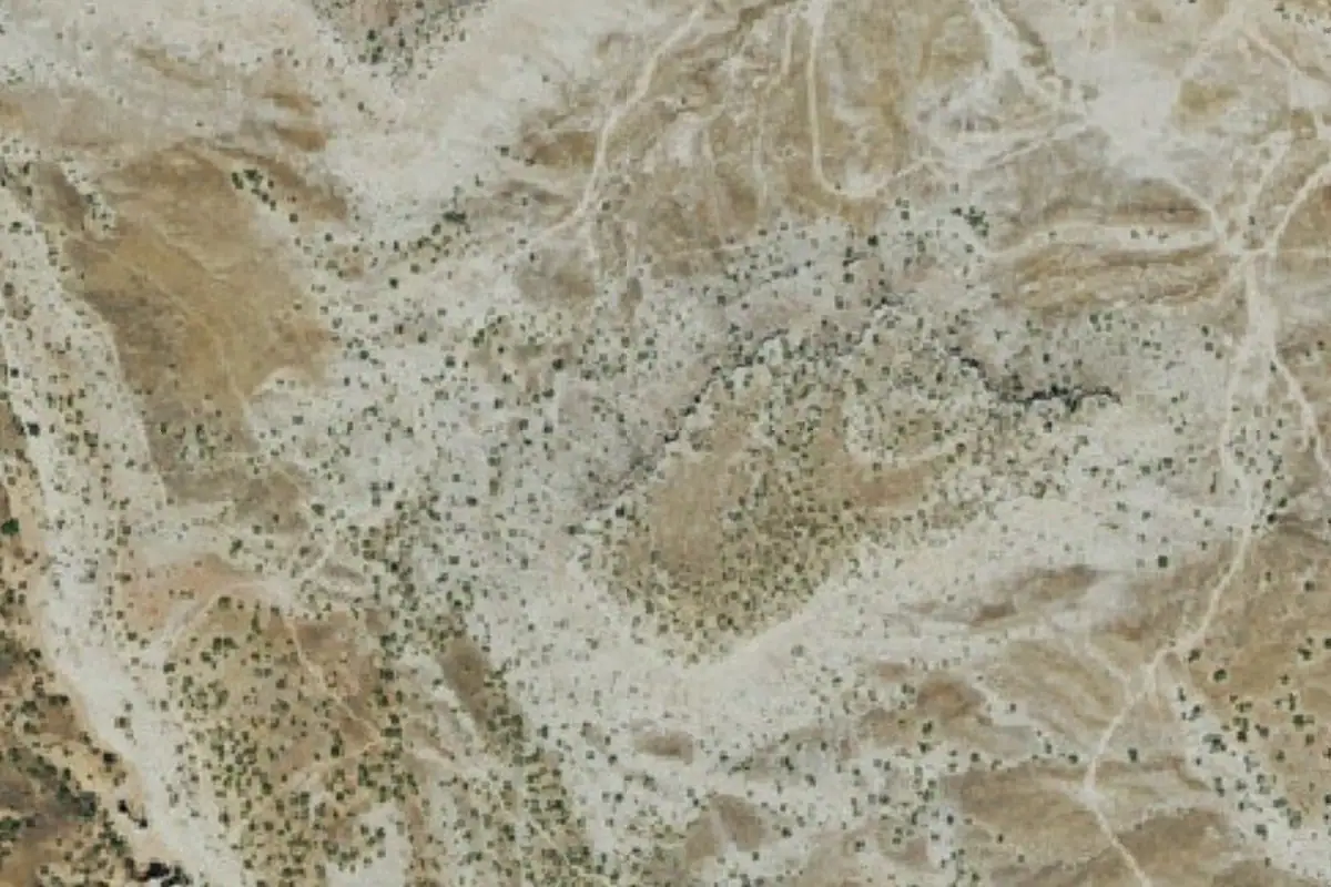 Aerial photo of the Hilltop Bouldering area