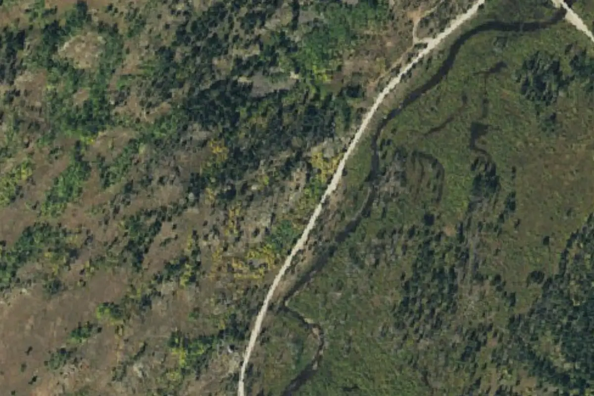 Aerial photo of the Homestake Road Crag area