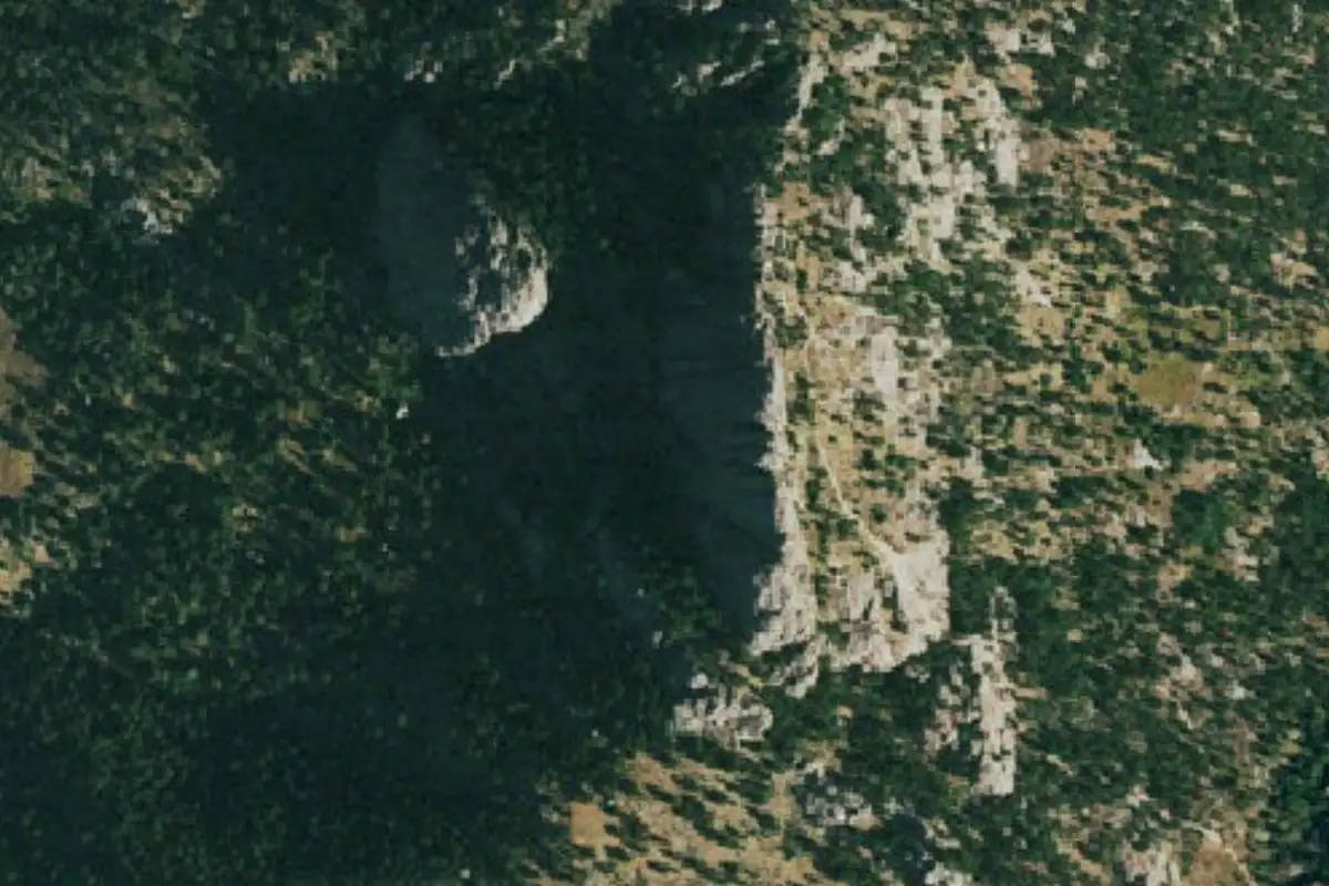 Aerial photo of the Horsetooth Rock - West Face area