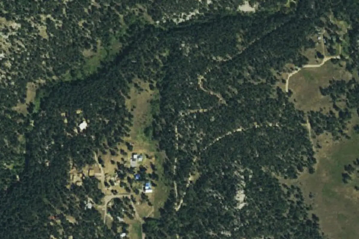 Aerial photo of the Huhly Muhly Boulders area