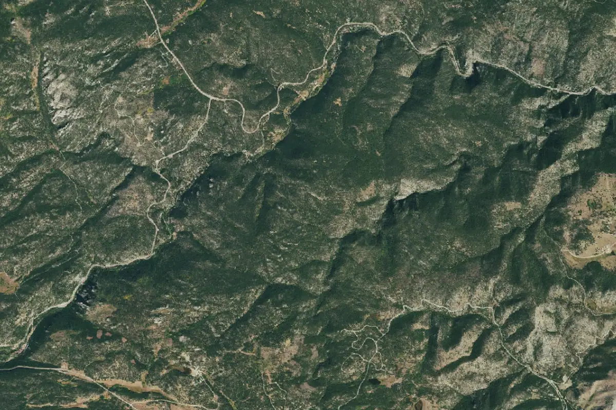 Aerial photo of the Middle Fork of St. Vrain Canyon area