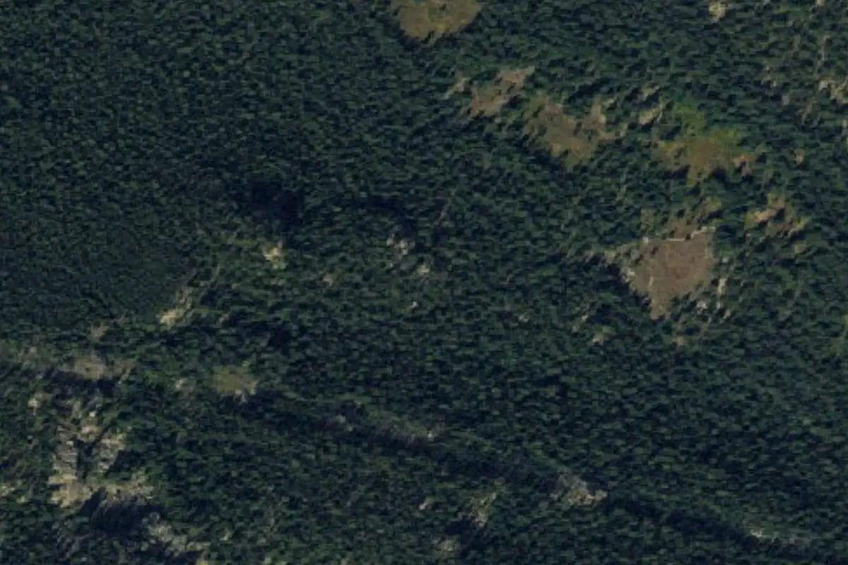 Foto aérea de la zona de Nathaniel's Boulders