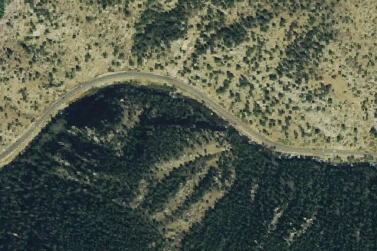 Aerial photo of the New Economy Cliff area