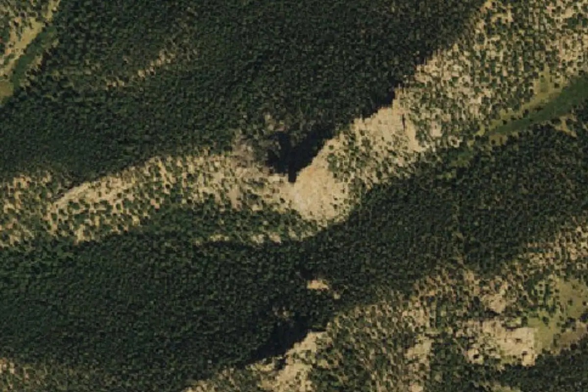 Foto aérea de la zona de Pangborn's Pinnacle