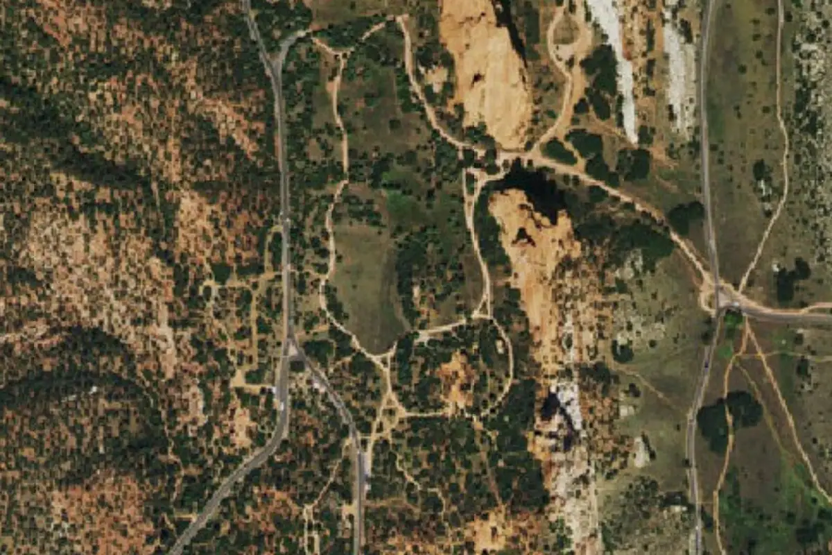 Aerial photo of the Pigeon Rock area