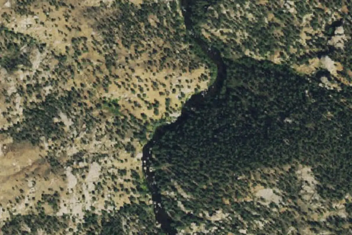 Foto aérea de la zona de Quarantine Boulder