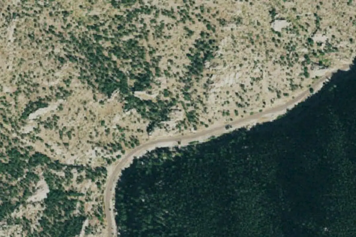 Aerial photo of the Salt Block Rock area