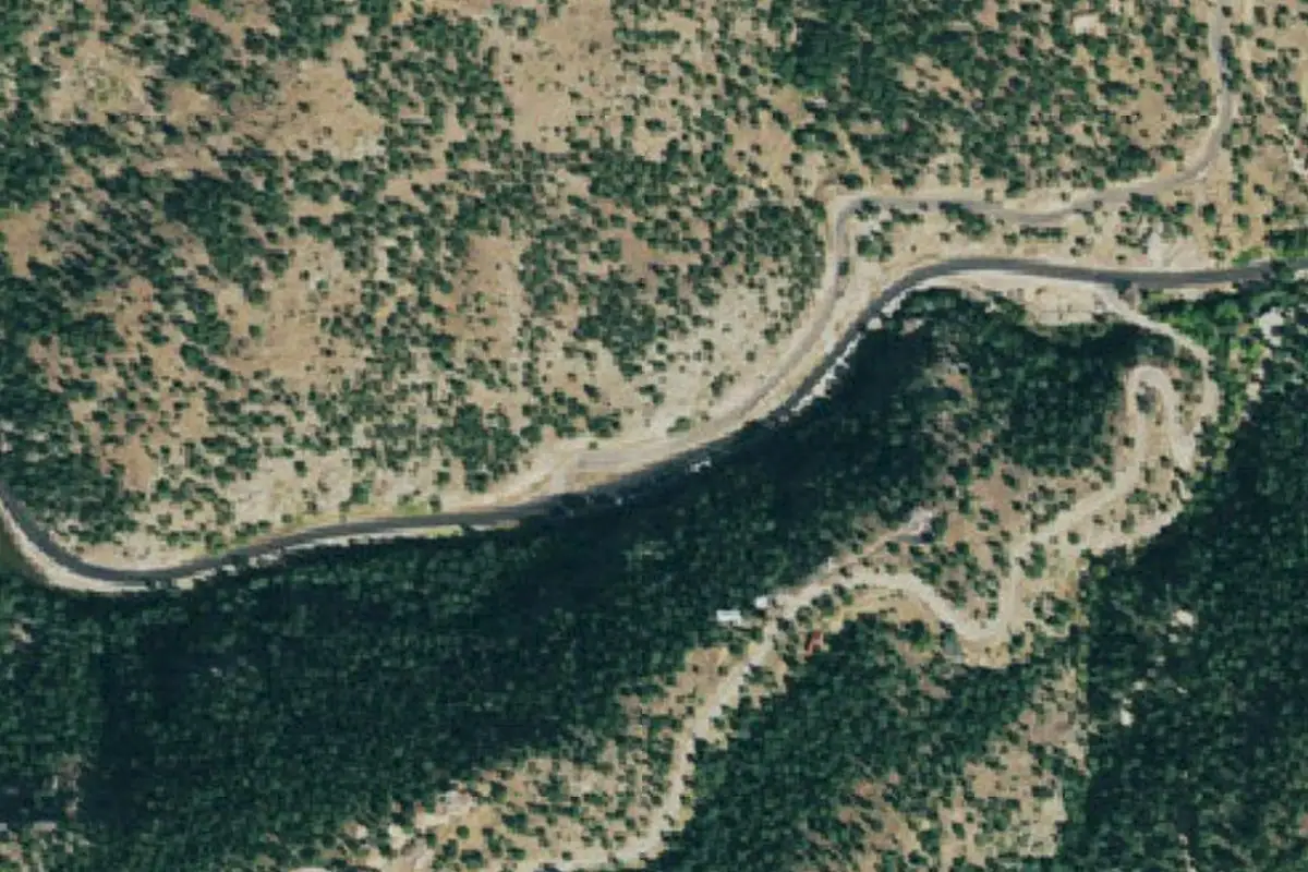 Aerial photo of the Sugar Crack Buttress area