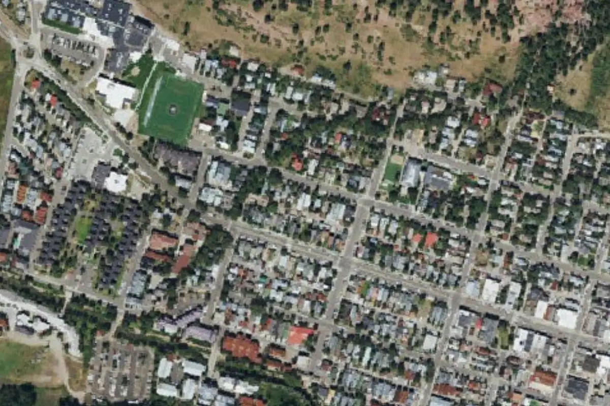 Aerial photo of the The Egg Boulders area