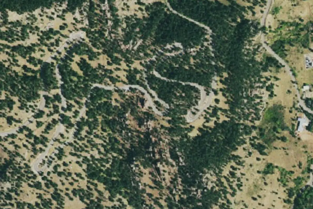 Aerial photo of the The Great Escape Boulder area