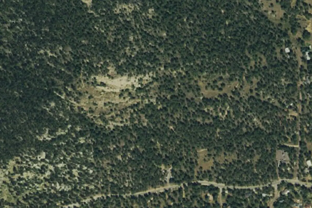 Foto aérea de la zona de The Memorial Boulders.