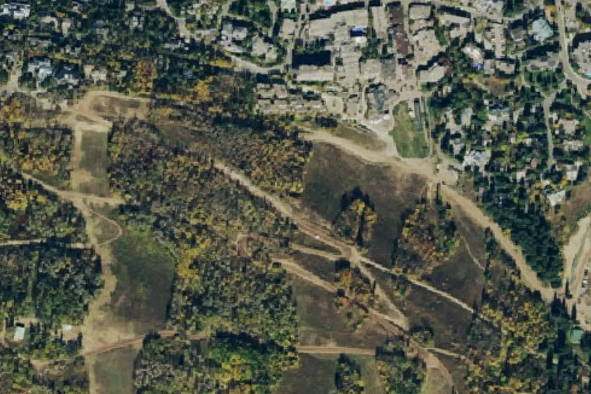 Aerial photo of the The Poo Cliff area